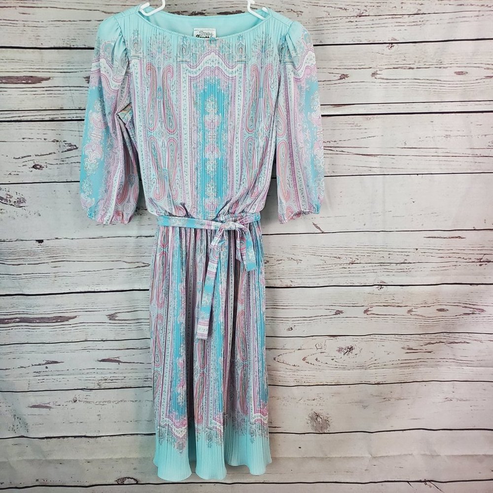 Vintage Sue Brett paisley  Dress Beautiful!  Retro